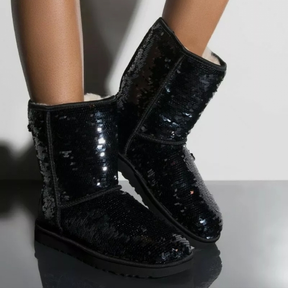 SALE! UGG Classic Short Sequin Boots - Picture 7 of 14
